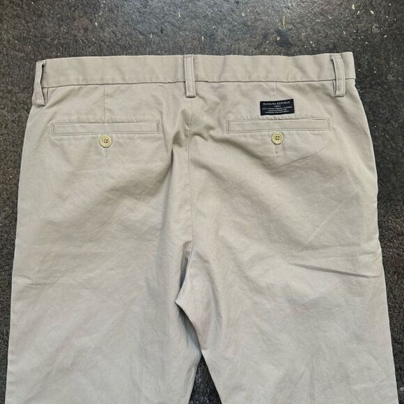 Banana Republic Dawson Chino Pants Flat Front Tan Color 100% Cotton Size 34x33 - Picture 14 of 16
